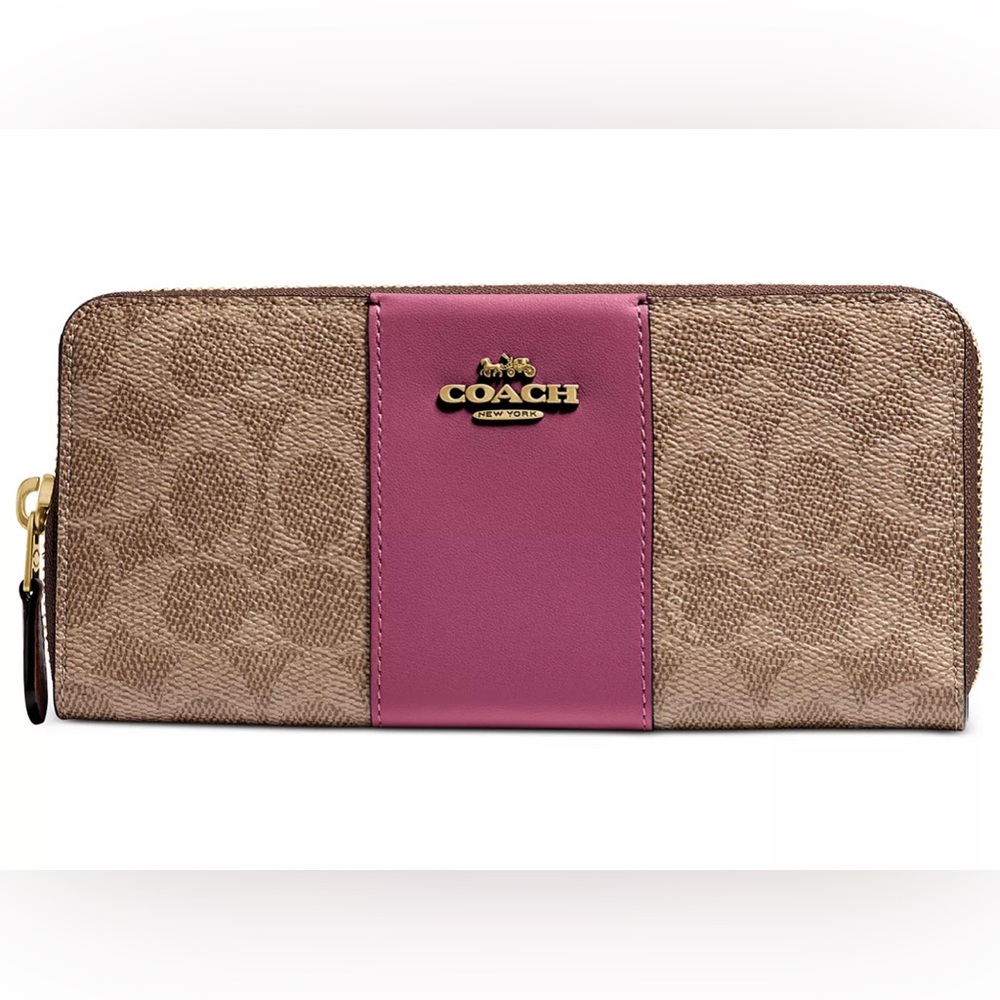 Coach Signature Slim Accordion Zip Wallet Gift Box